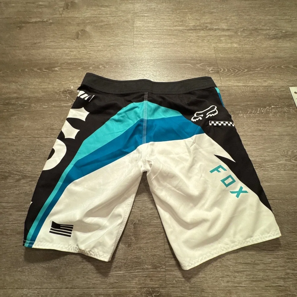 Fox Racing Board Shorts Men 32 Blue Performance Overhead Graphic Swim Trunks